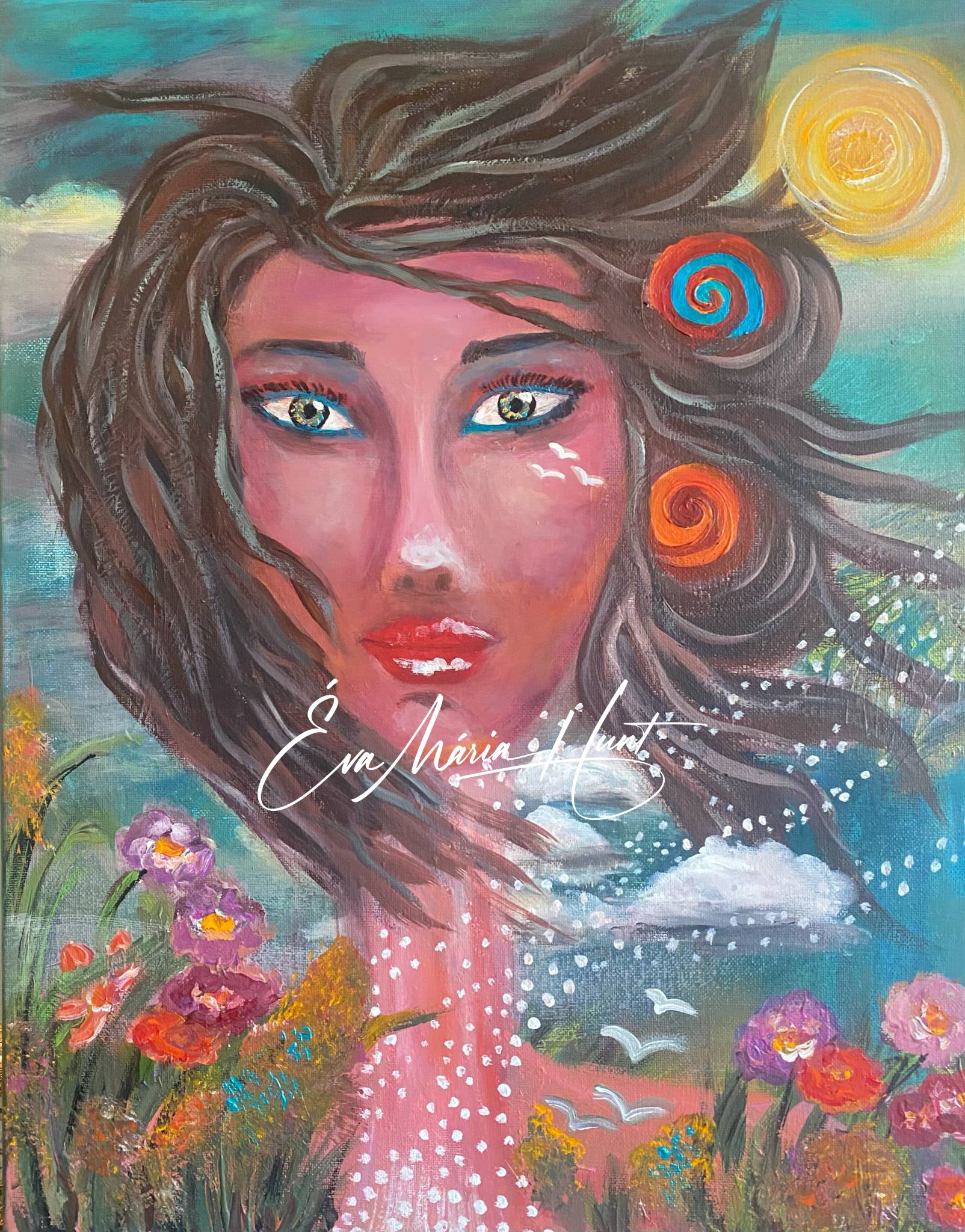 Breathe - Goddess of Air -  Canvas Print 41 x 51 cm / 16 x 20 inches- Free delivery