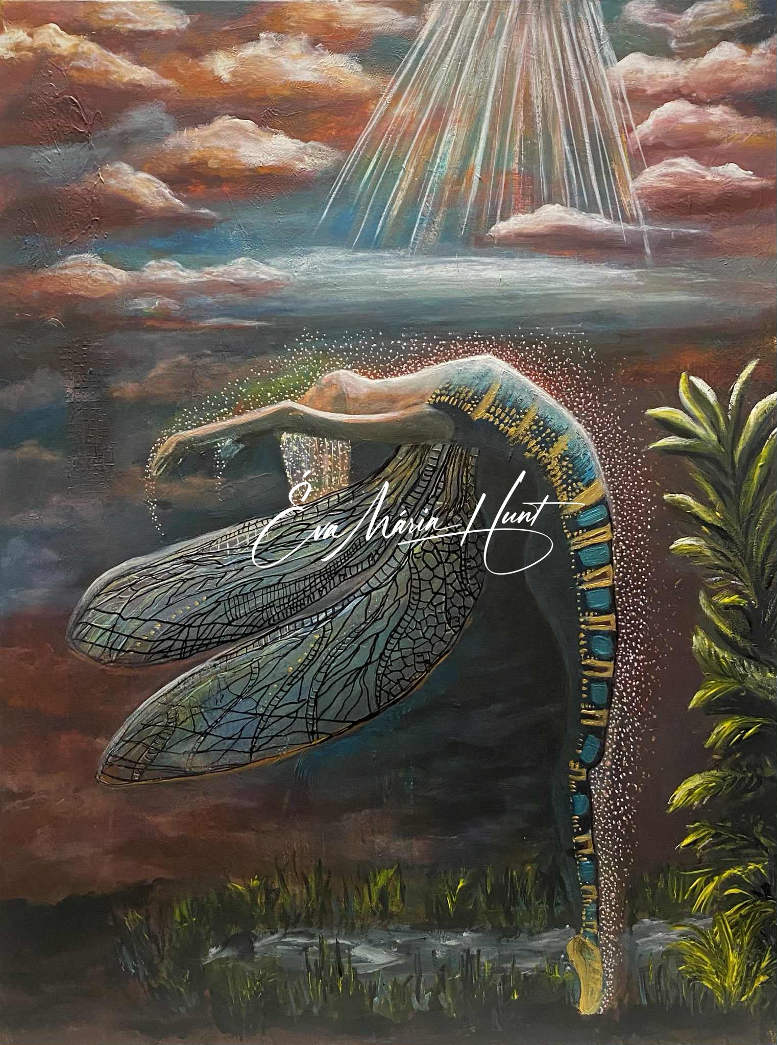 Balance, Dragonfly -  Canvas Print 41 x 51 cm / 16 x 20 inches- Free delivery