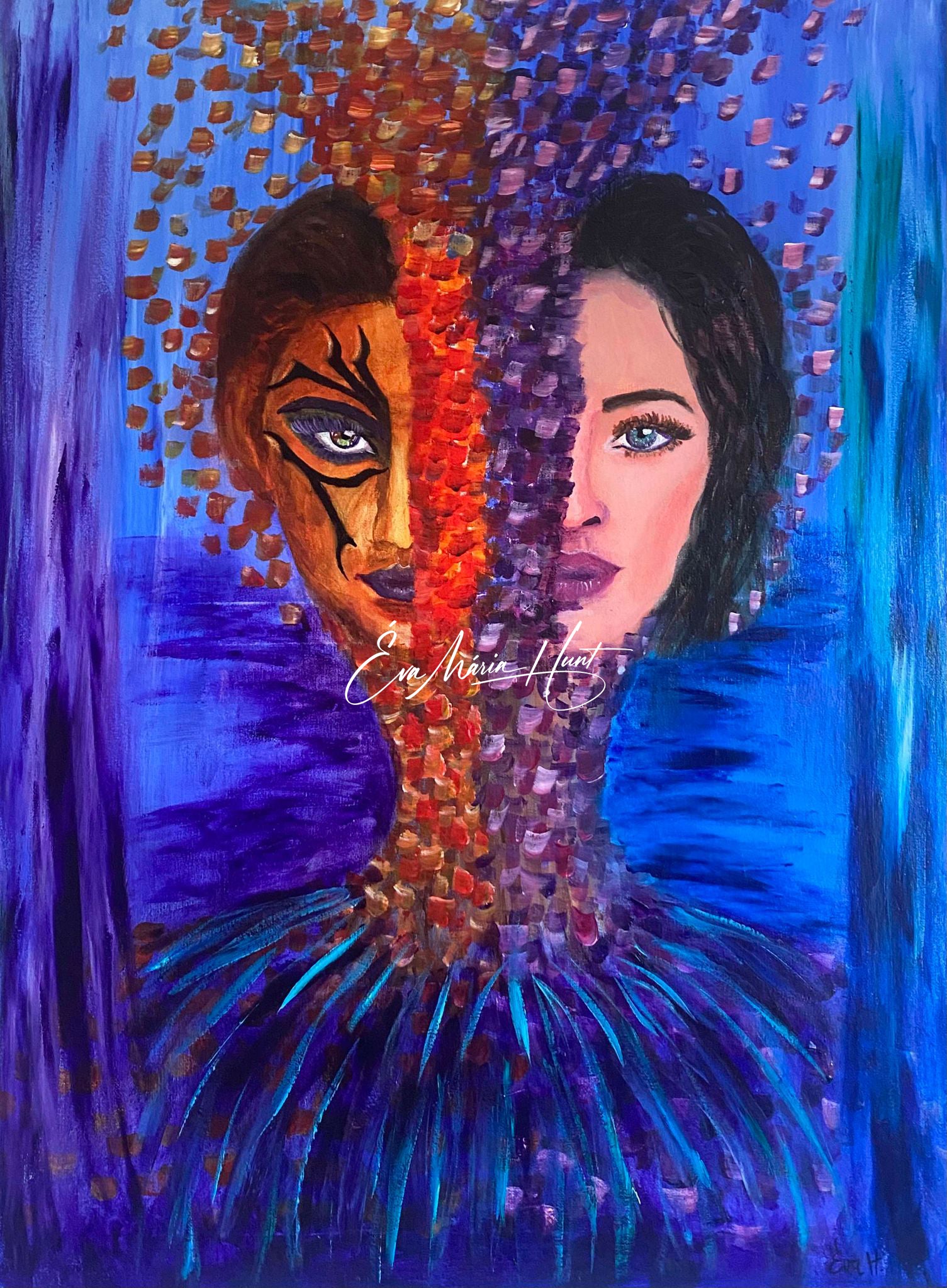 Woman Fierce & Gentle - Sacred Longing -  Canvas Print 41 x 51 cm / 16 x 20 inches- Free delivery