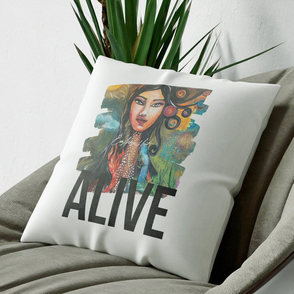 Alive, Goddess of the Earth - Canvas Cushion Single sided, 16x16" / 40.6x40.6cm - Free delivery