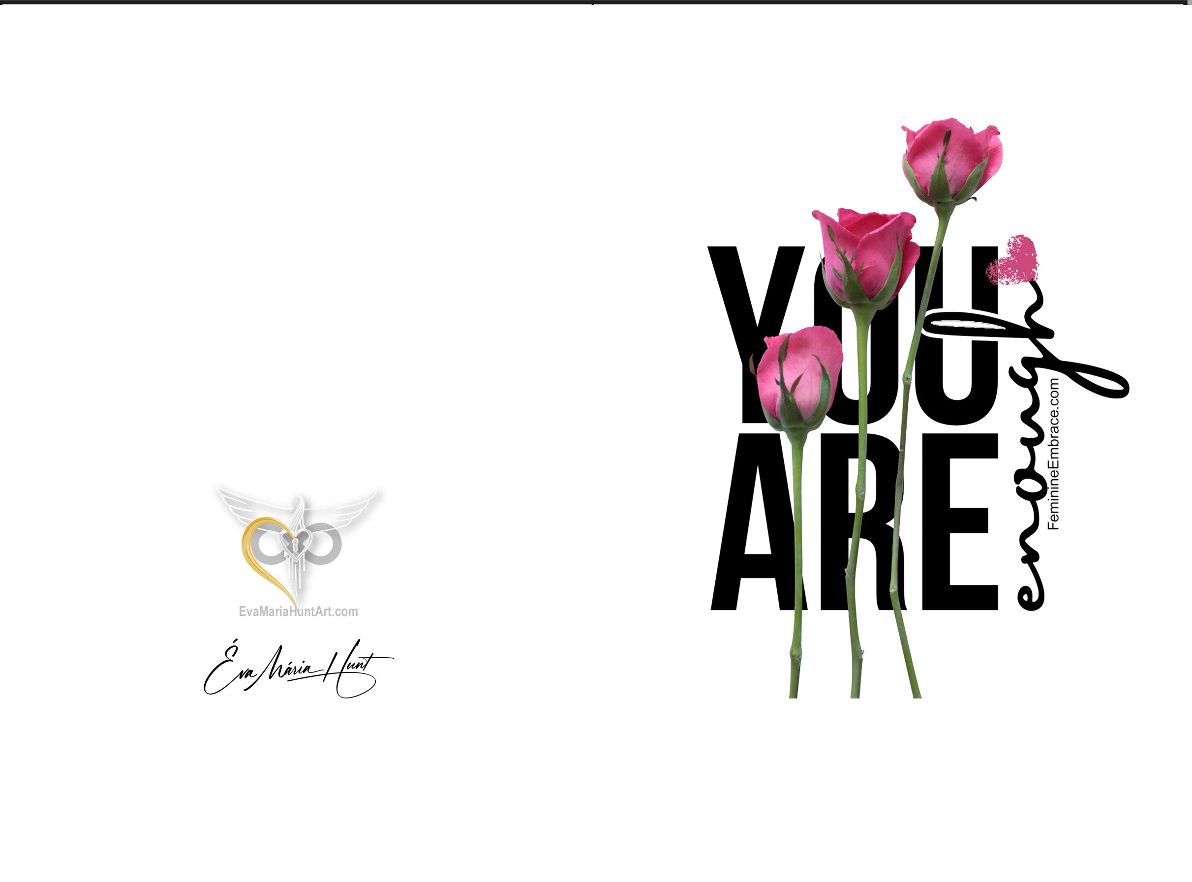 Fine art greeting card 6x4 inches /15.24x10.16cm - You are enough - Free delivery